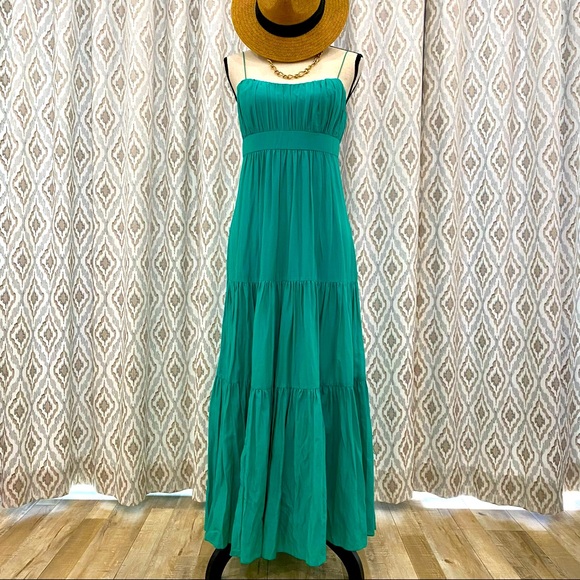 LAUREN BY RALPH LAUREN Tiered Teal Maxi Dress NWOT - Picture 2 of 6